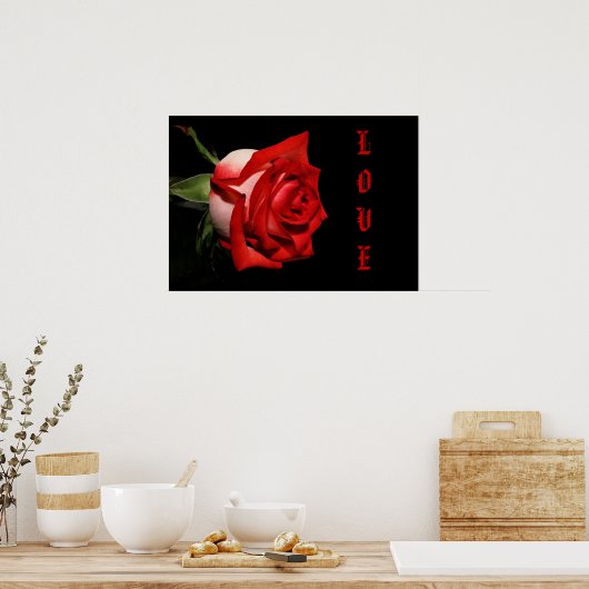 LIEBE Rose Poster (Küche)