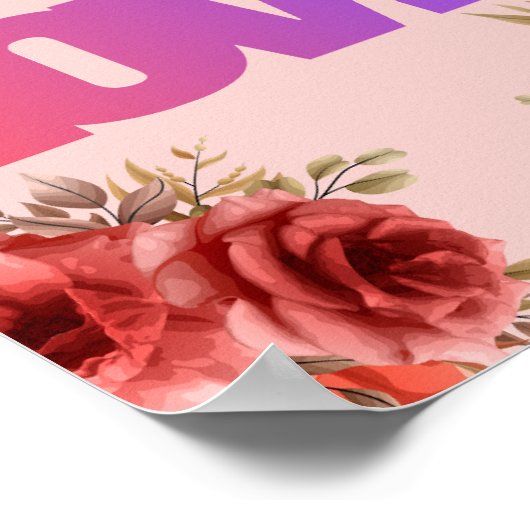 Liebe Rose Poster (Ecke)