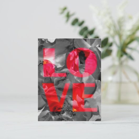 Liebe Rose Postkarte (Stehend Vorderseite)