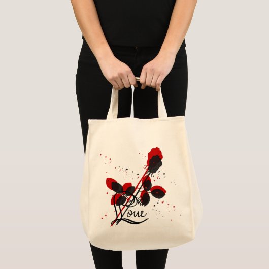 Liebe Rose Totbeutel Tragetasche (Vorderseite (Produkt))