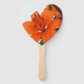 Liebe Rose und Lily Heart White Assembles Hnad Fan Fächer (Rückseite)