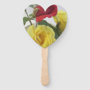 Liebe Rose und Lily Heart White Assembles Hnad Fan Fächer