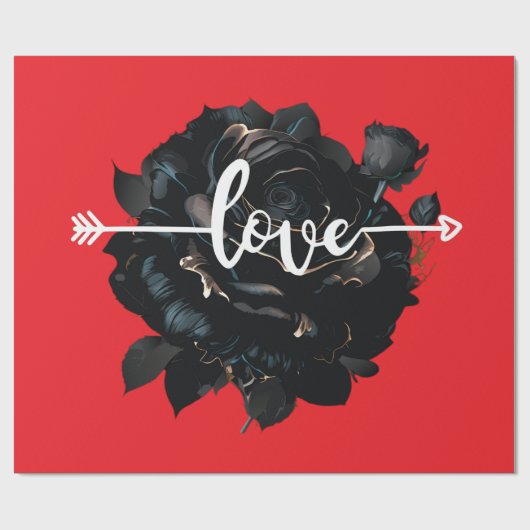 Liebe Rose Wrapping Paper Geschenkpapier (Flach)