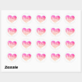 Liebe Rosette Aquarellherz + Initialen Runder Aufkleber (Blatt)