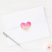 Liebe Rosette Aquarellherz + Initialen Runder Aufkleber (Umschlag)