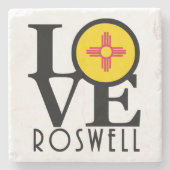 LIEBE Roswell New Mexico Steinuntersetzer (Vorderseite)