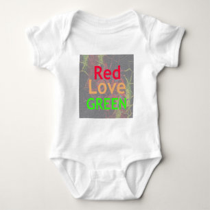 LIEBE ROT GOLD GRÜN: Kühne abstrakte Farbaussage Baby Strampler