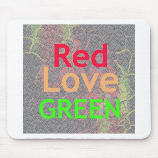 LIEBE ROT GOLD GRÜN MOUSEPAD (Vorne)
