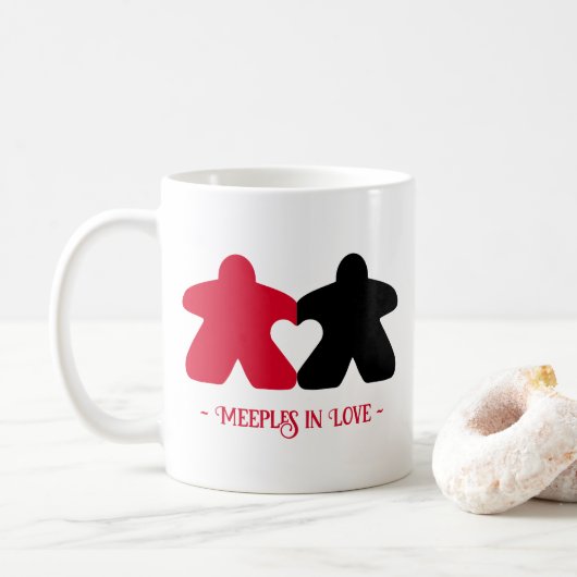 Liebe, Rot-Schwarz-Tasse Kaffeetasse (Mit Donut)