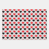 Liebe Rot-Schwarz-Valentine Geschenkpapier Set (Vorderseite 2)