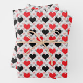 Liebe Rot-Schwarz-Valentine Geschenkpapier Set (Beispiel)