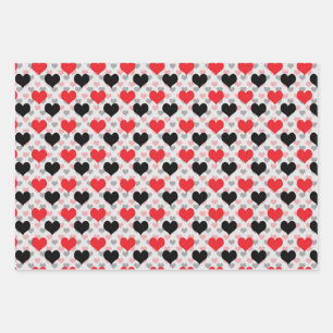Liebe Rot-Schwarz-Valentine Geschenkpapier Set