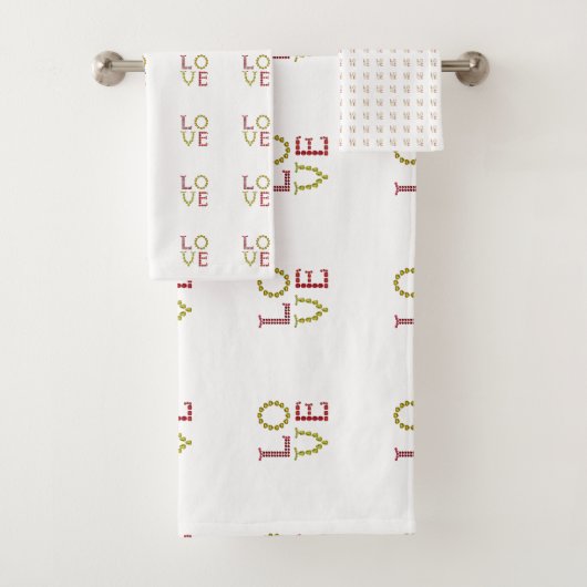 Liebe, rot und gelb badhandtuch set (Insitu)