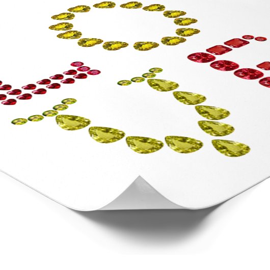 Liebe, rot und gelb poster (Ecke)