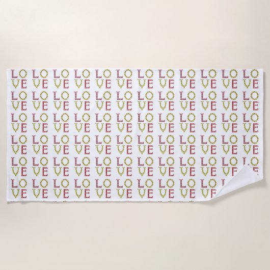 Liebe, rot und gelb strandtuch (Vorderseite)