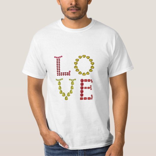 Liebe, rot und gelb T-Shirt (Vorderseite)