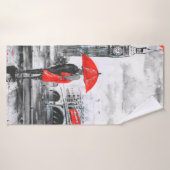 Liebe rot und grau - Schirm Badehandtuch (Badehandtuch)