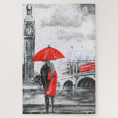 Liebe rot und grau - Schirm Puzzle (Vertikal)