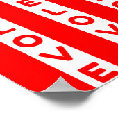Liebe rot und weiß poster (Ecke)