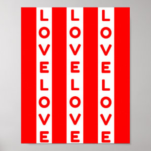 Liebe rot und weiß poster