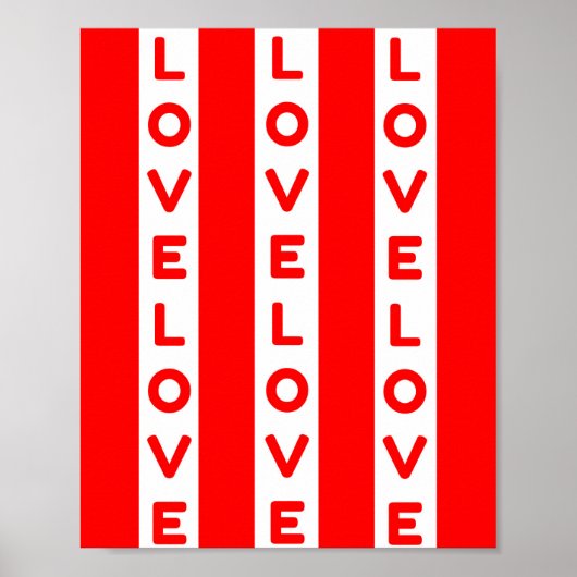 Liebe rot und weiß poster (Vorne)