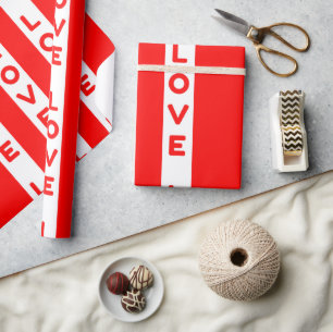 Liebe Rot-Weiß Geschenkpapier