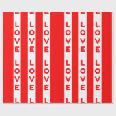Liebe Rot-Weiß Geschenkpapier (Flach)