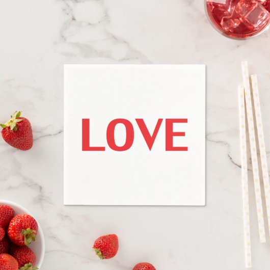 Liebe rot-weiß minimalistisch modernen Valentinsta Serviette (Beispiel)