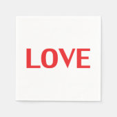 Liebe rot-weiß minimalistisch modernen Valentinsta Serviette (Vorderseite)