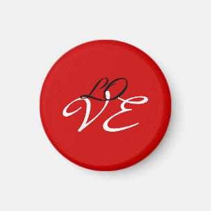 Liebe Rot Weiß Schwarz Farbe Kalligrafie Schriftzu Magnet
