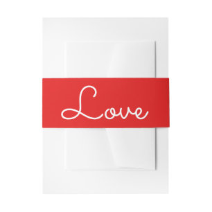 Liebe Rot Weiße Hochzeit Modern, Minimalistische P Einladungsbanderole