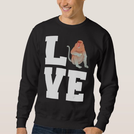 Liebe Rotbraune Hautfarbe Proboscis Affe Sweatshirt (Vorderseite)
