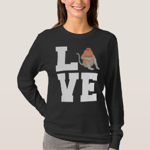 Liebe Rotbraune Hautfarbe Proboscis Affe T-Shirt