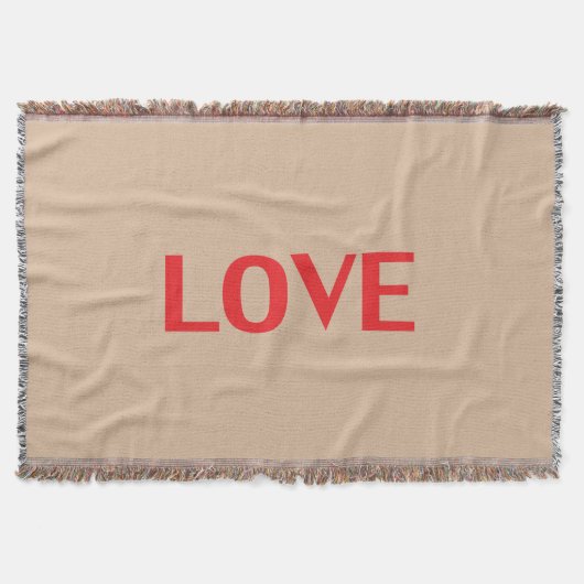 "Liebe" rote Buchstaben beigefarbener Hintergrund Decke (Vorderseite)