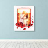 Liebe Rote Herzen Foto Rahmen Leinwanddruck (Insitu (Holzboden))