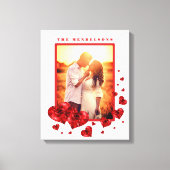 Liebe Rote Herzen Foto Rahmen Leinwanddruck (Vorderseite)