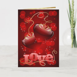 Liebe Rote Herzen und Rose Feiertagskarte