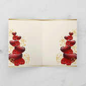 Liebe Rote Herzen und Rose Feiertagskarte (Innenseite)