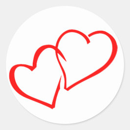 Liebe Rote Herzen verwoben Hochzeitsticker / Siege Runder Aufkleber