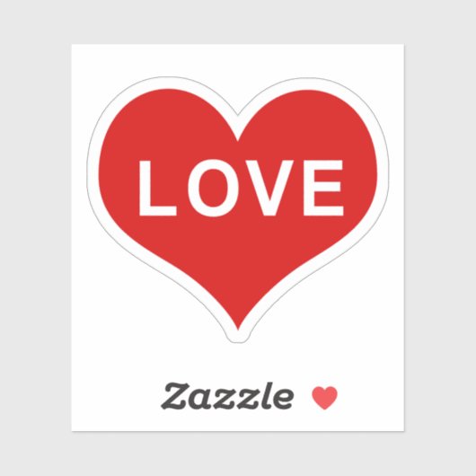 LIEBE Rote Liebe Herz Vinyl Sticker (Blatt)