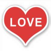 LIEBE Rote Liebe Herz Vinyl Sticker (Vorderseite)