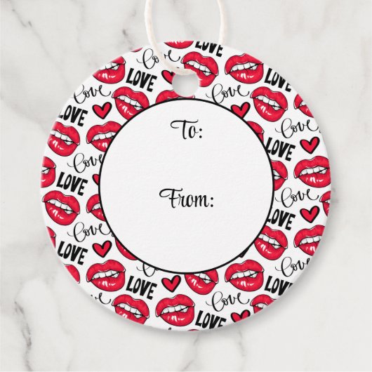 Liebe Rote Lippen Geschenkanhänger (Vorderseite)