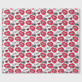 Liebe Rote Lippen Geschenkpapier (Flach)