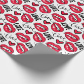 Liebe Rote Lippen Geschenkpapier (Ecke)