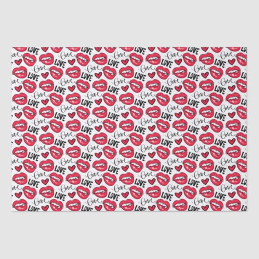 Liebe Rote Lippen Seidenpapier (Vorderseite)