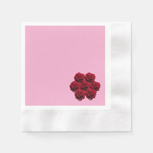 Liebe. Rote Rosen aus dem Garten. Serviette (Vorderseite)