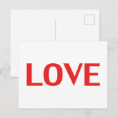 Liebe rote Typografie - Valentinstag Postkarte (Vorne/Hinten)