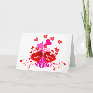Liebe Rote und Rosa Herzen Valentinstag Karte