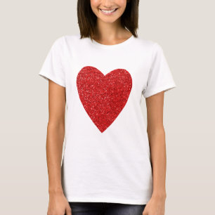 Liebe Roter Glitzer T-Shirt