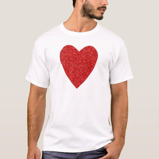Liebe Roter Glitzer T-Shirt (Vorderseite)